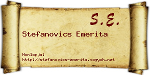 Stefanovics Emerita névjegykártya